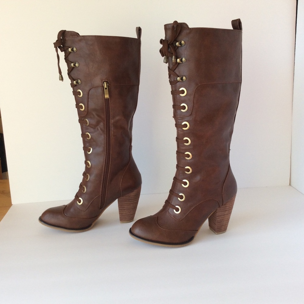 Modcloth Prospectress Boots faux lace-up